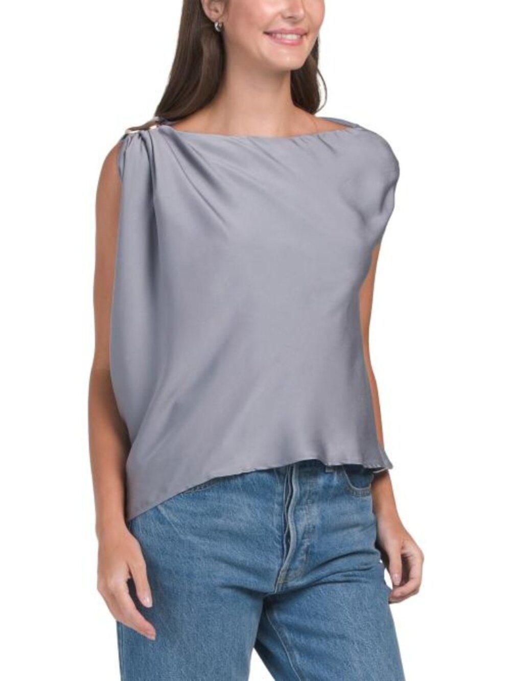 EDIT BY NINE Asymmetrical Top With Shoulder Detail